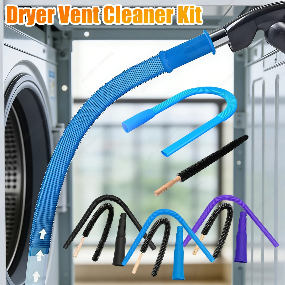 

Flexible Dryer Vent Cleaning Brush Kit with Vacuum Hose Attachment Lint Remover Tool for Dryer Washing Machine Car Gap Cleaning
