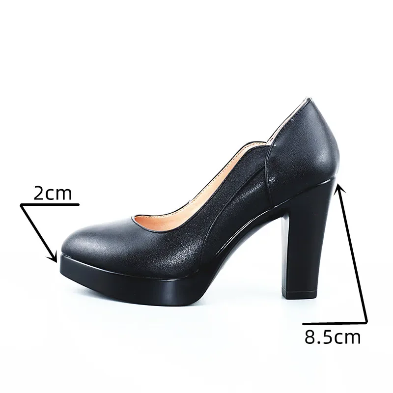 Small Size 32-43 Elegant Formal Court Shoes Women Pumps 2024 Spring Block High Heels Shoes Shallow for Office Model Wedding