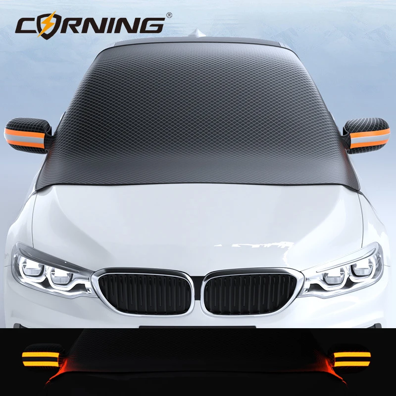 Universeller Magnetischer Auto-Windschutzscheiben-Sonnenschutz Sommer UV-Schutz Wärmeisolierung Abdeckung mit Reflektorstreifen für Limousine SUV – Detail 3