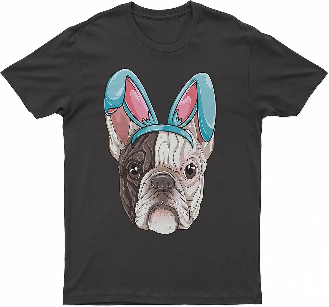 Easter Bunny French Bulldog T-Shirt - Fashion - Cute - Comfort  High Quality 100%Cotton Short Sleeve