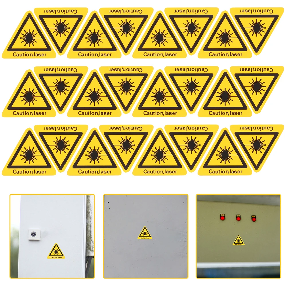 30 Pcs Laser Warning Sign Lighting Safety Sticker Caution Stickers Self-adhesive Electric