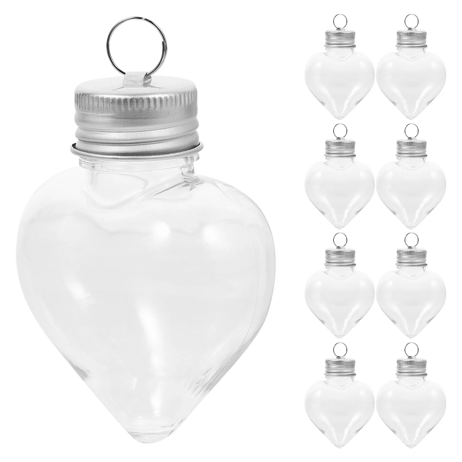 10 Pcs Christmas Transparent Heart Reusable Juice Bottles Tree Packing Outdoor Milk Aluminum Beverage Empty Water for Party