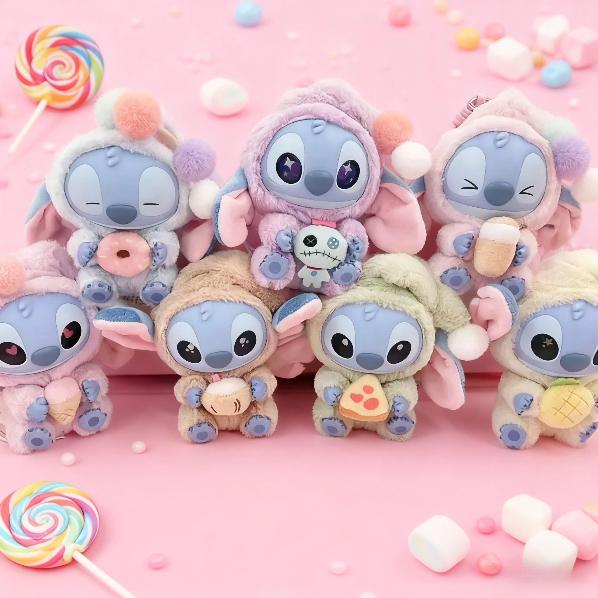 

ГОРЯЧАЯ распродажа!! Stitch Blind Box Bag Eat Some Thing Before Sleep Series Виниловый кулон Милая кукла Mystery Box Пушистая кукла Подарок-сюрприз