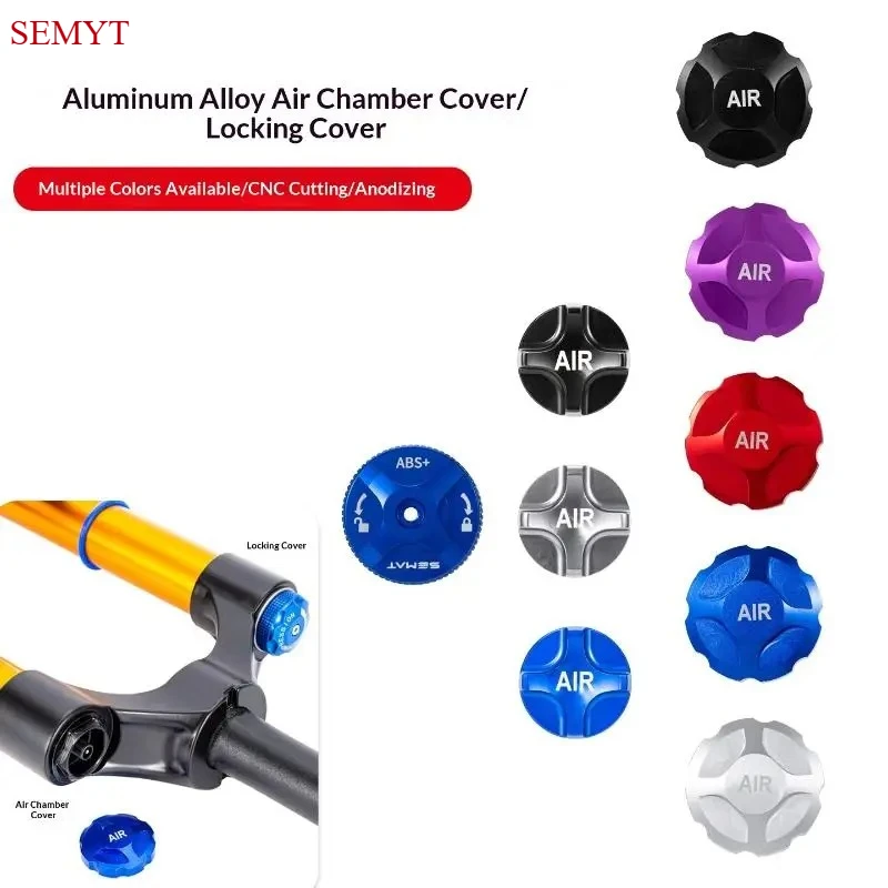 SEMAT Front Fork Air Nozzle Cover Aluminum Alloy Suspension Front Fork Dust Shoulder Cover Mountain Bike Air Fork Chamber Cover