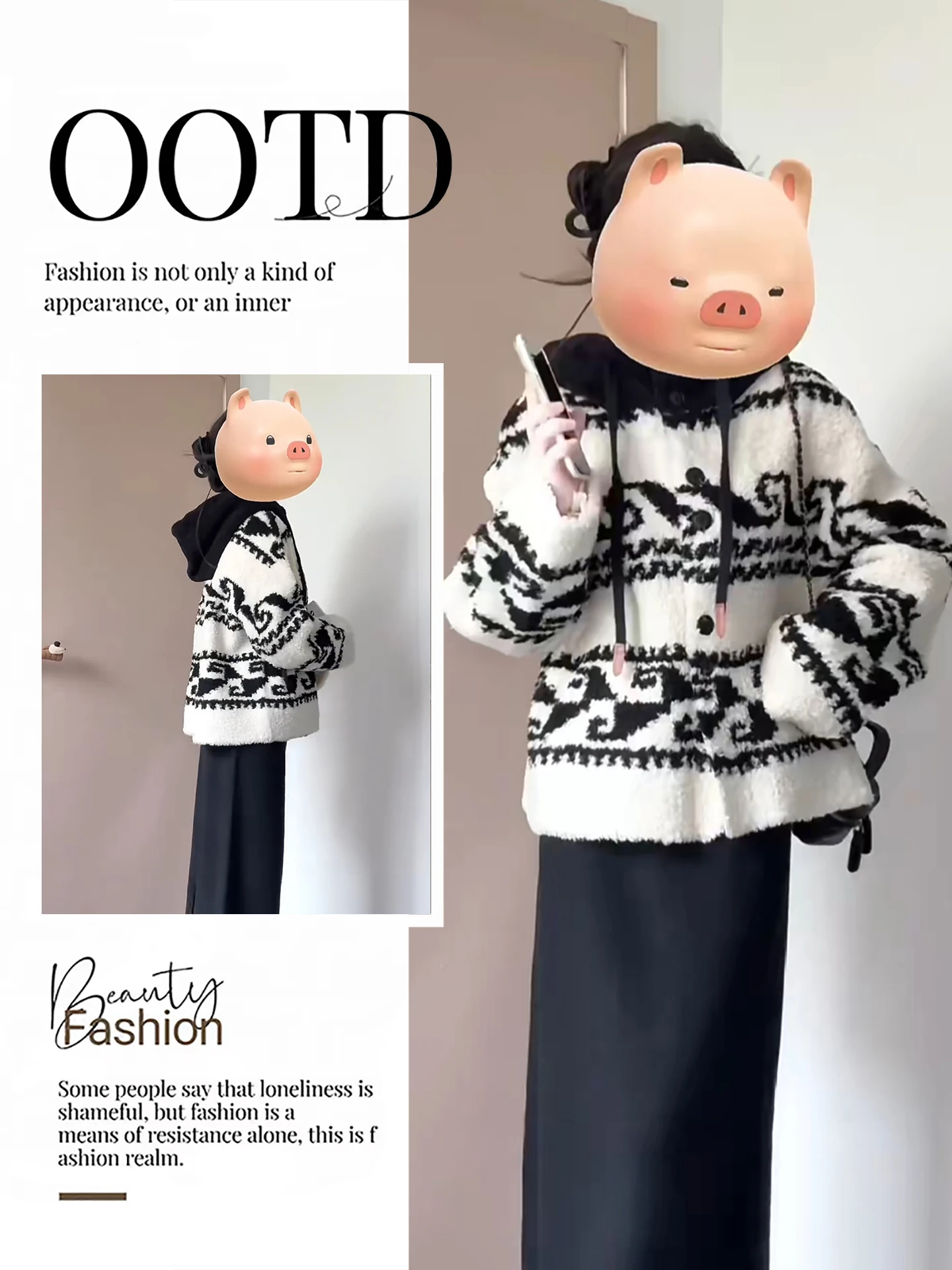 

Korean Sle Anti-Aging Color Blo Lamb Velvet Hooded Jaet Women's Winter New Lazy High-End Slimming Open Cardigan