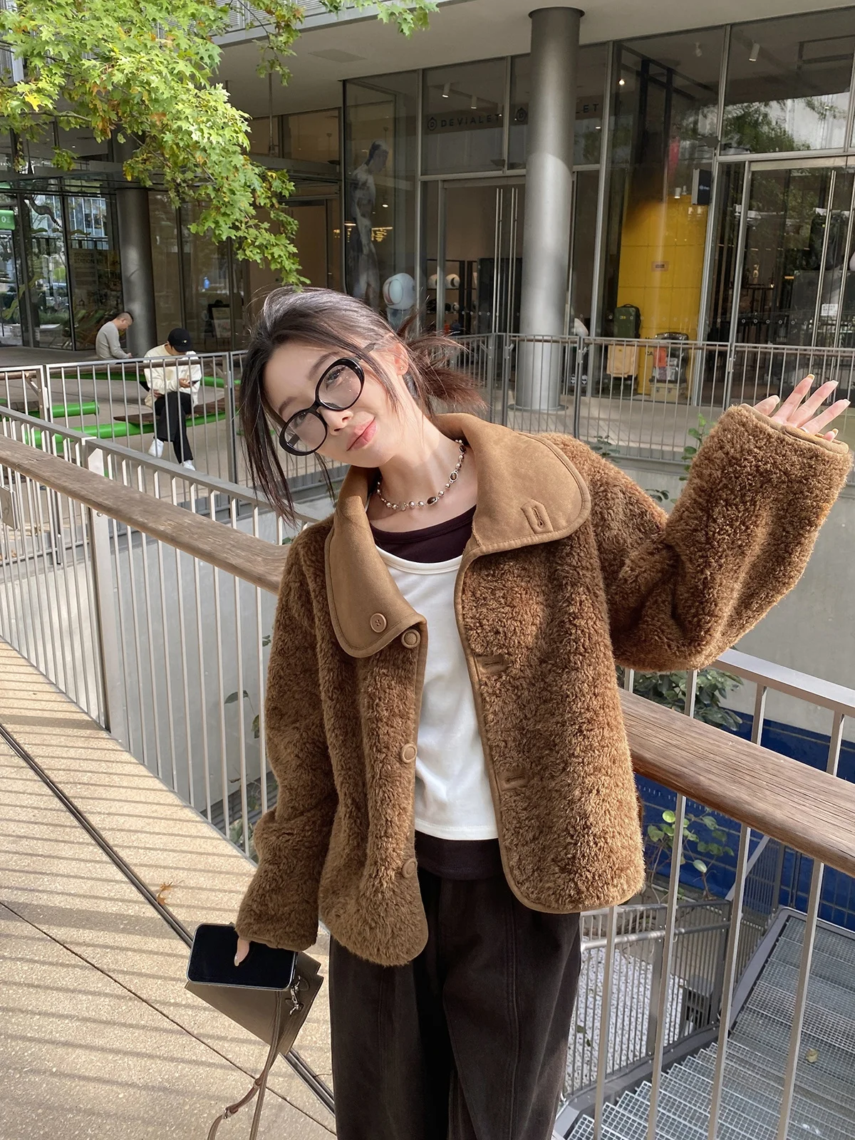 

Double-Sided Wear High-End Faux Fur Velvet Jaet Winter Warm Lamb Fur Eco-Friendly Fur Coat Women's Korean Sle Loose Fit