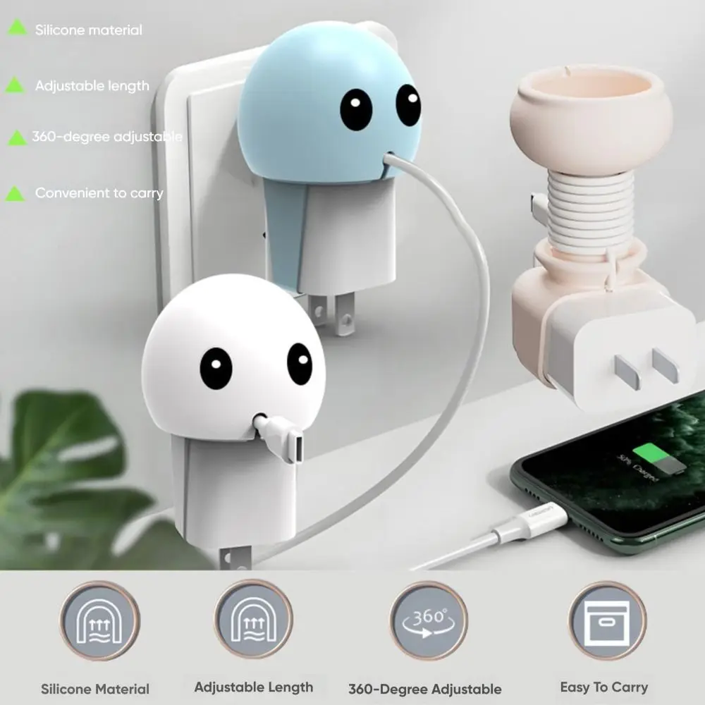 Portable Data Cable Winder Cartoon Silicone Binding Belt Desktop Cable Storage Buckle Multi-function Data Cable Protective Cover