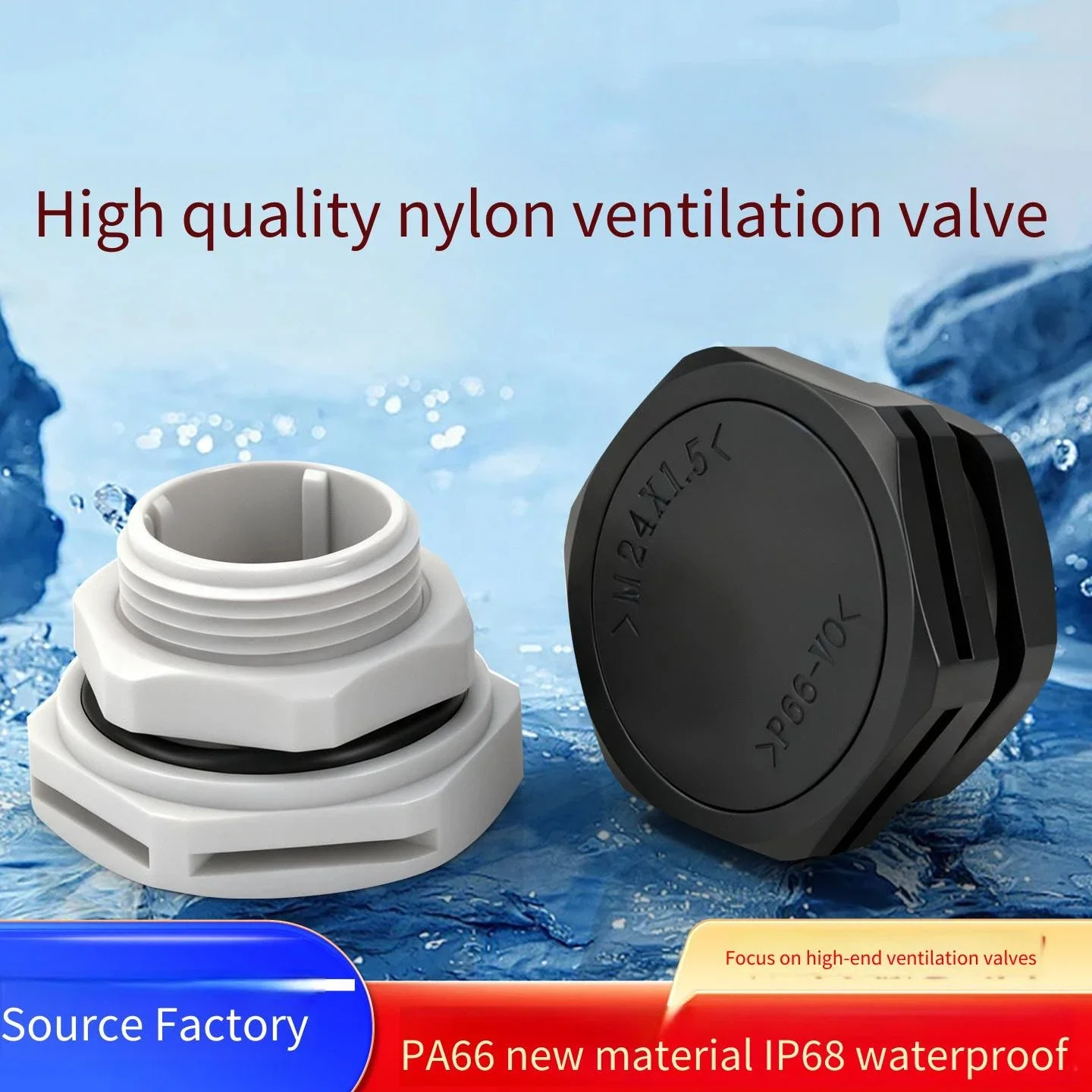 Balanced Safety Valve with Breathable Valve PA66 Flame Retardant External Thread Pressure Relief Activated Exhaust for Industria
