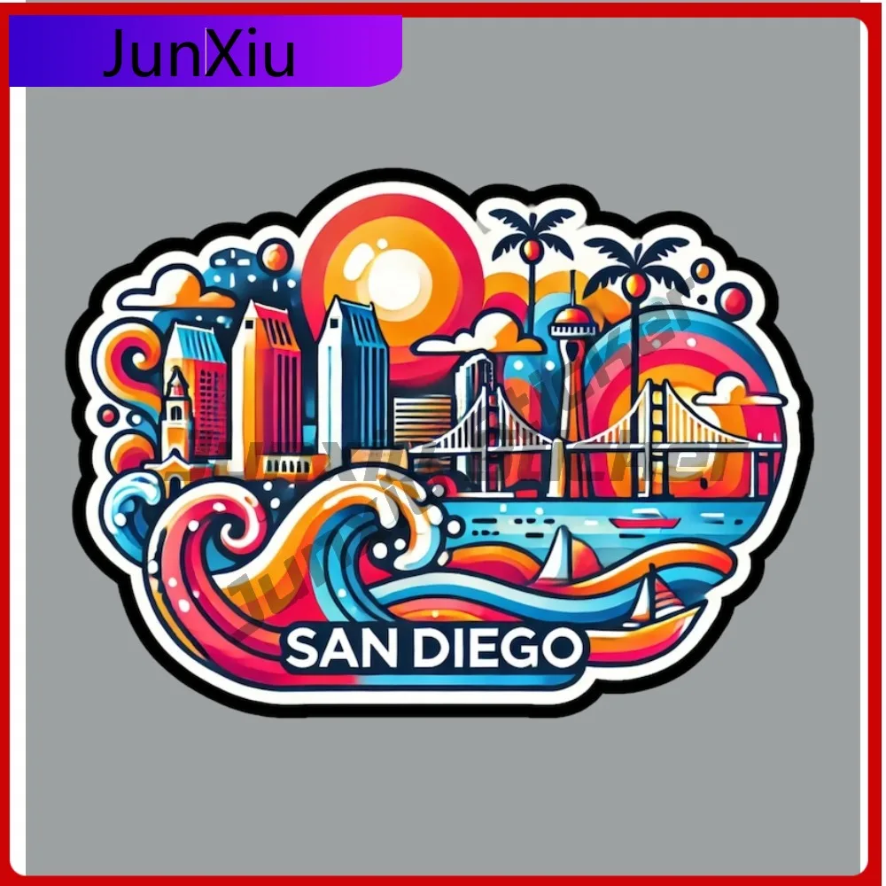 

San Diego Travel Decorative Sticker Adventure Motorcycle Fridge Or Laptop Stickers Camping Car Sticker Waterproof Decals For Kay