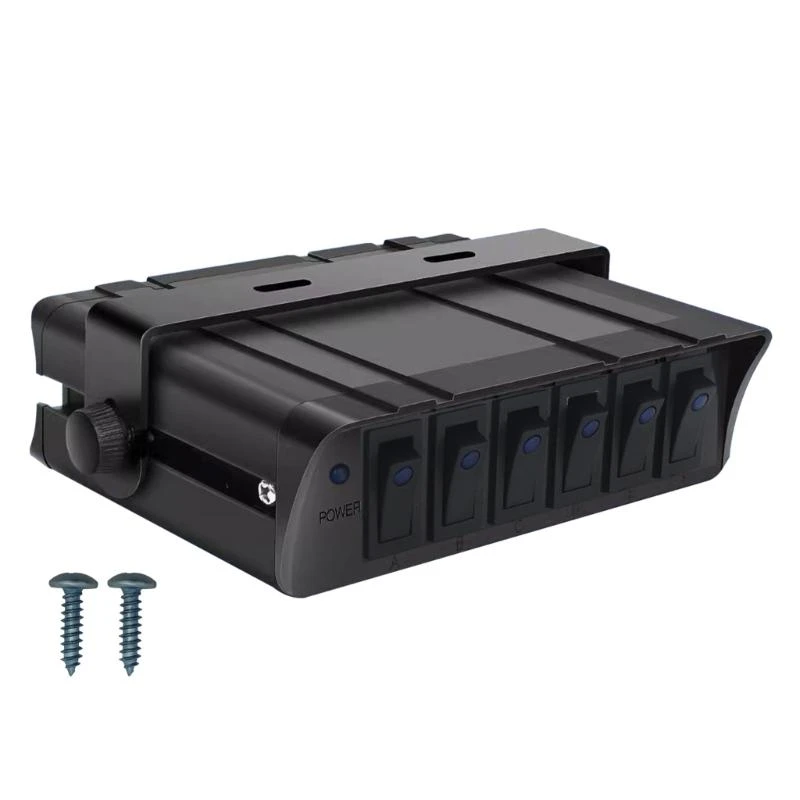 

G6DE 6 Gang Switch Toggle Switch Panel 40A 12V Switch Panel for Car Marine Boats Truck