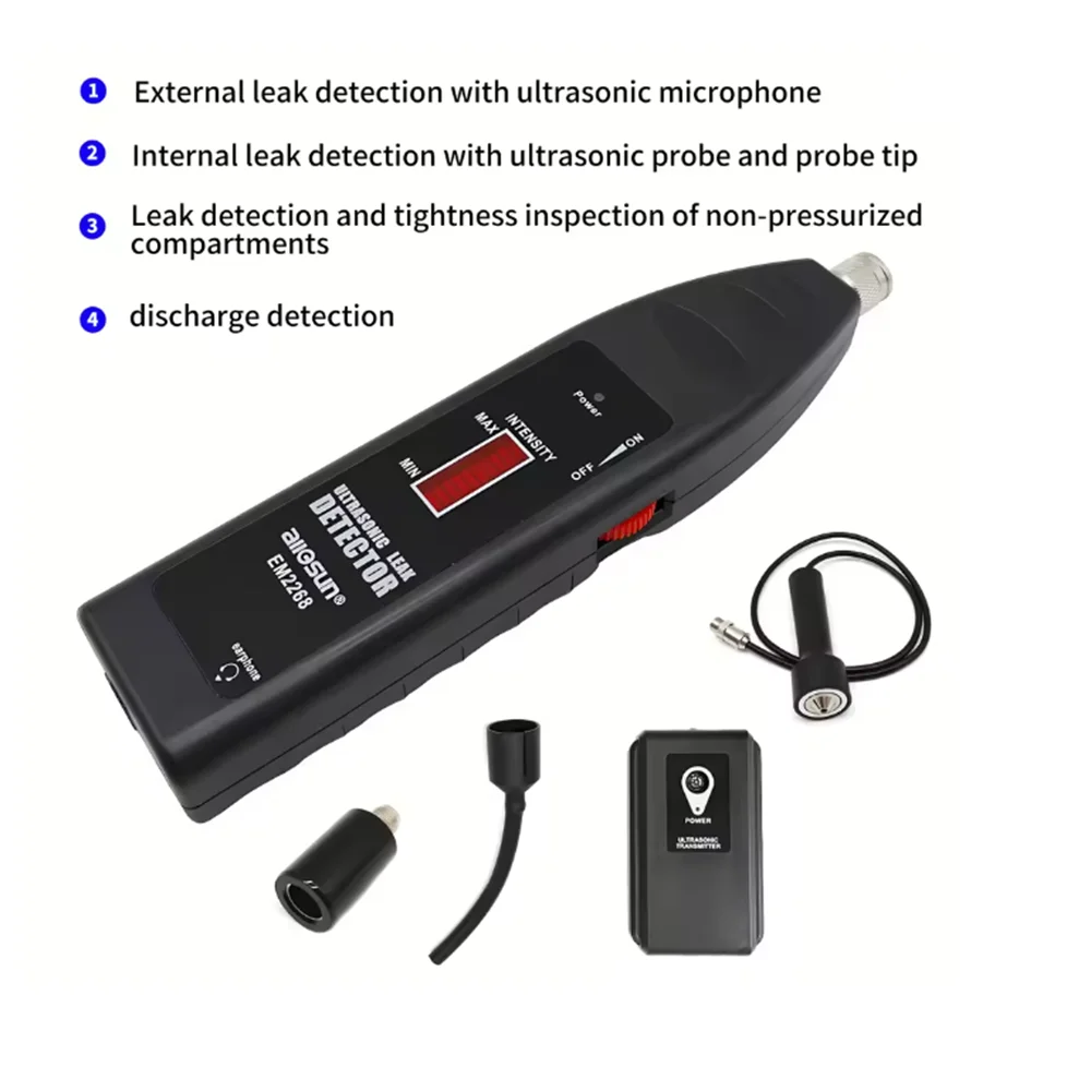 EM2268 Ultrasonic Leak Detector Transmitter 36KHz-44KHz Sensor Multifunction Gas Analyzer for Gas Leak Detection