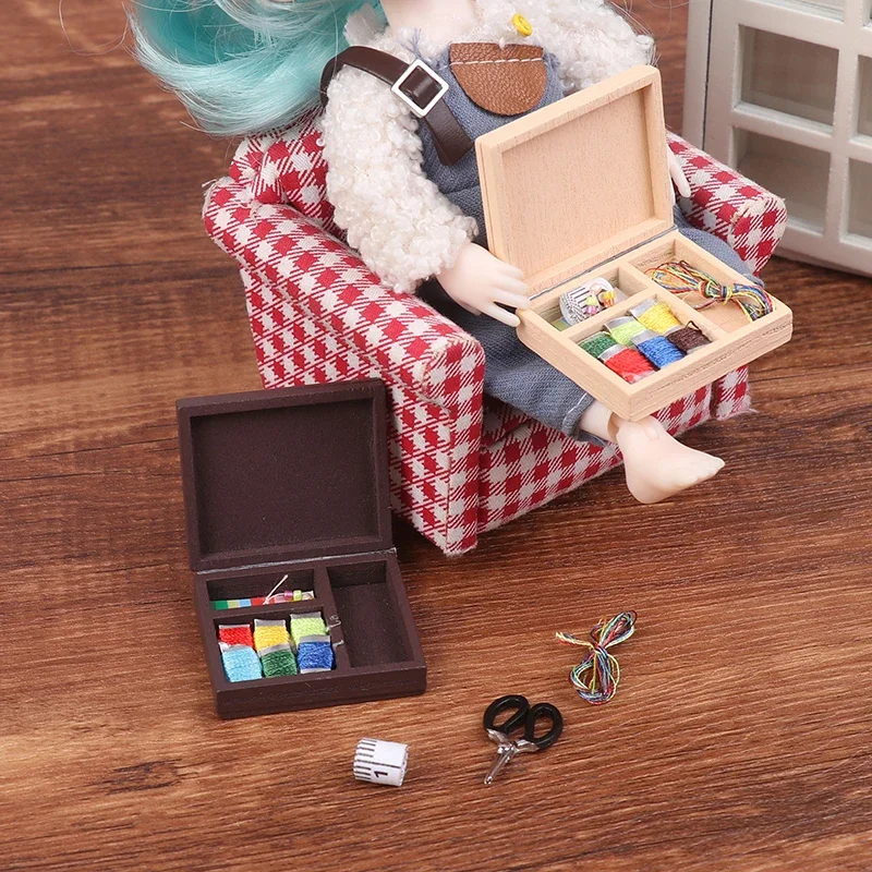 Diy Needlework Set for 1/12 Scale Dollhouse; Mini Furniture Decoration Set for Dolls Home