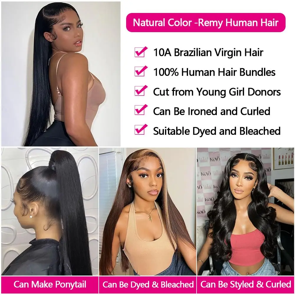 Bone Straight Human Hair Bundles 12A Brazilian Raw Hair Bundles Weave Unprocessed Virgin Human Hair Extensions for Black Women