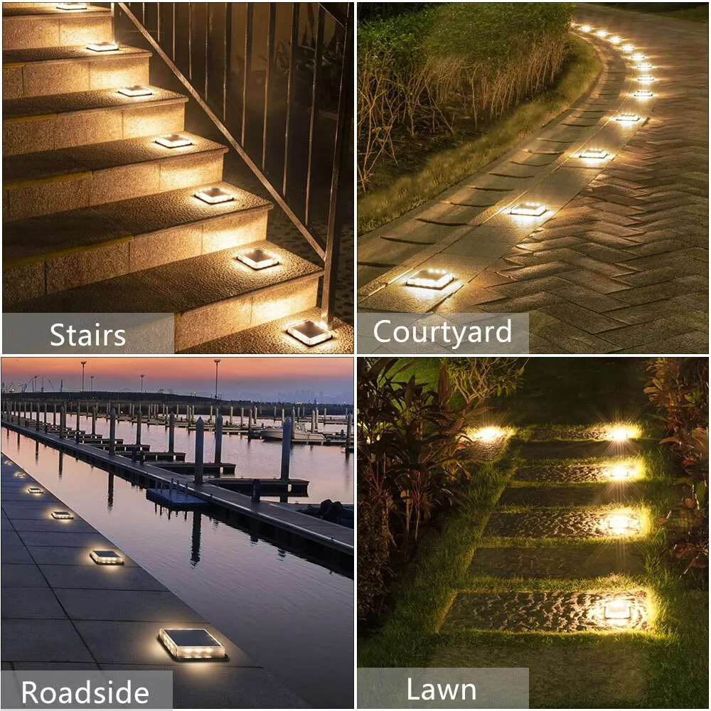12 LEDs Solar Deck Light Grootste Zonnepaneel Outdoor Solor Power Step Light Trap Lamp Waterdichte Auto AAN/Off Tuin Decoratie