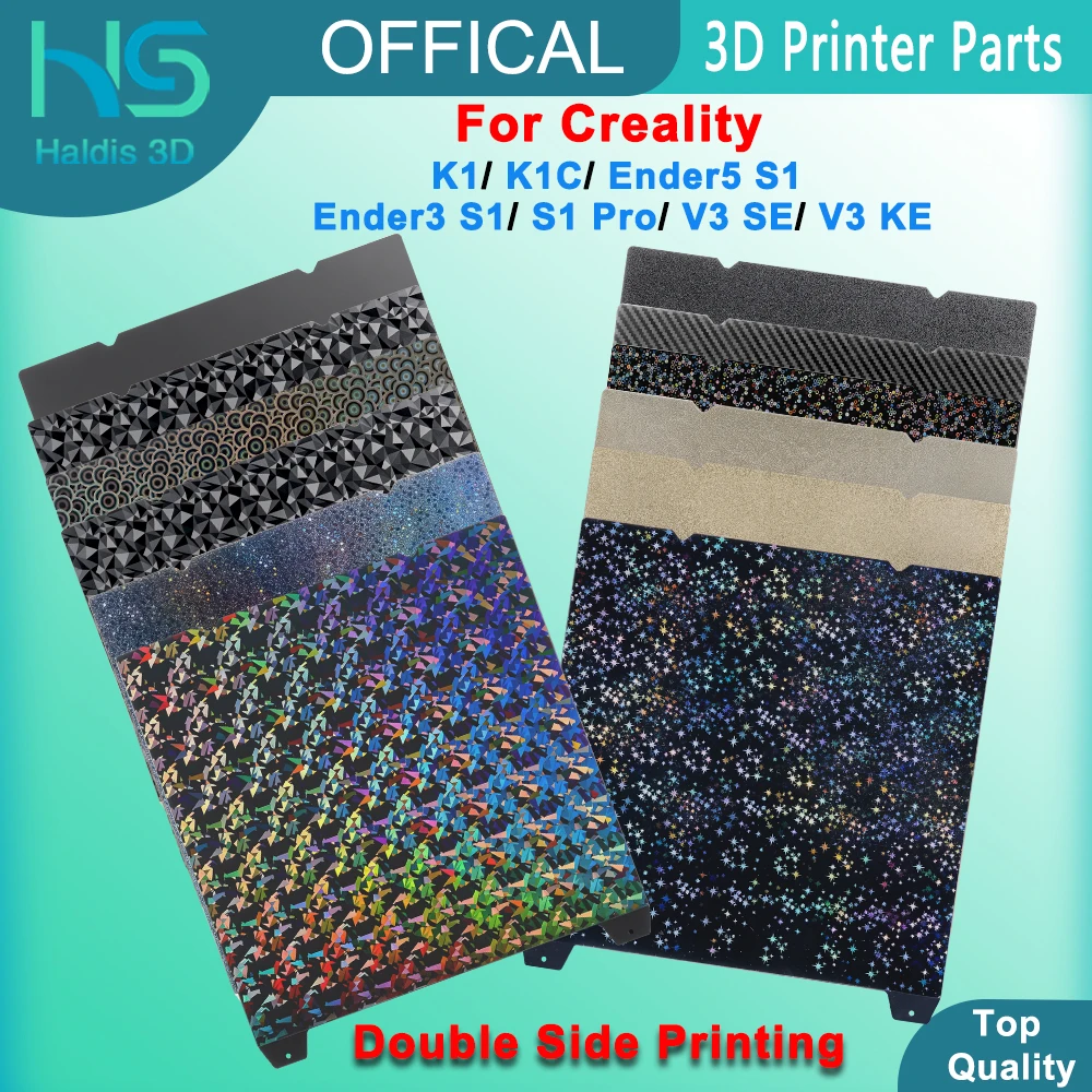 Two-Side PET Carbon Fiber Diamond Build Plate For Creality K1C Ender5 S1 Ender3 S1 Pro/ V3 SE/ KE 3D Printer PEI Texture Heatbed