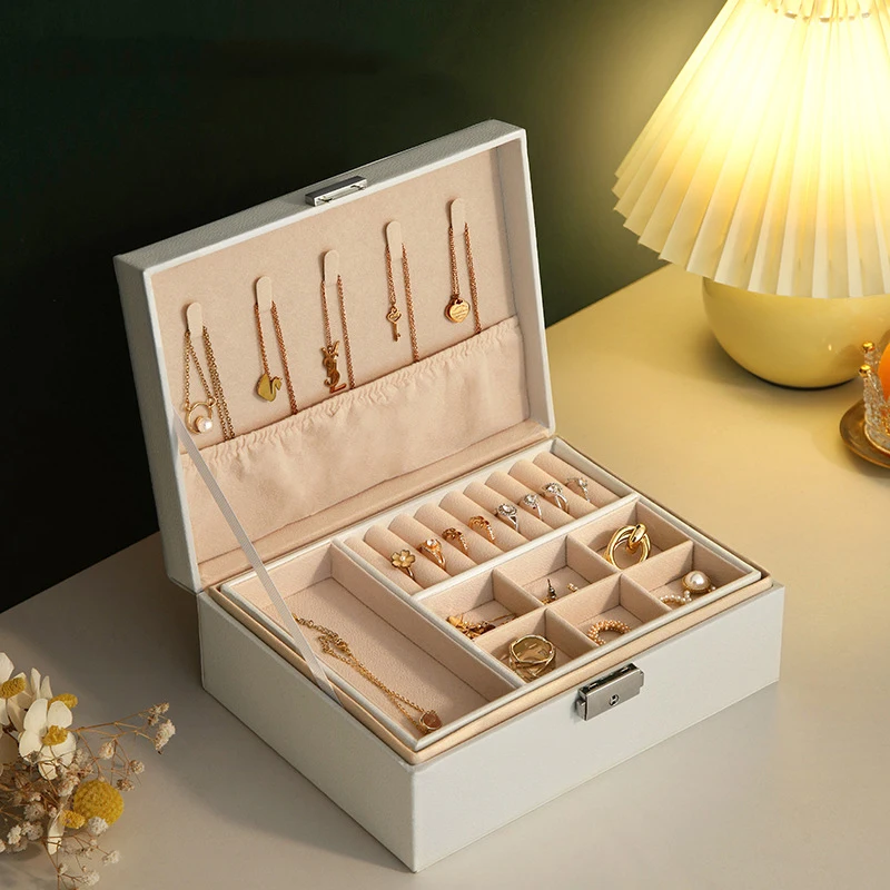 Portable Double-layer Jewellery Storage Box