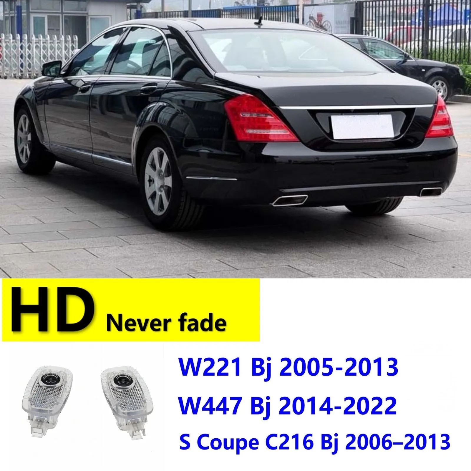 HD 2 Stück LED-Autotür-Projektor-Willkommenslicht für Mercedes-Benz Zubehör Vito C216 W639 W221 BJ V S-Klasse W447 2005-2013 2010