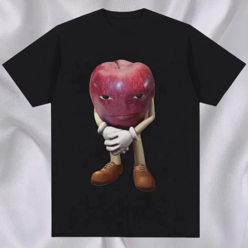 Camiseta divertida Me Asf Apple con diseño de meme facial, unisex, de alta calidad, estilo retro, informal, corta, estilo Harajuku, oversize.