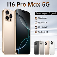 New I16 Pro Max 7.3HD Cellphones Global Version 4G 5G Original Smartphone Dual SIM Android 14 Cell Phone 8000mAh Mobile Phones