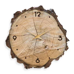 Personalized Glossy Imitation Wood Grain Pattern Wooden Wall Clock for Living Room, Bedroom, Kitchen, Home Decoration, Silent Quartz Clock, Holiday Gift, 12 Inches 14inch 16inch (Battery Not Included)