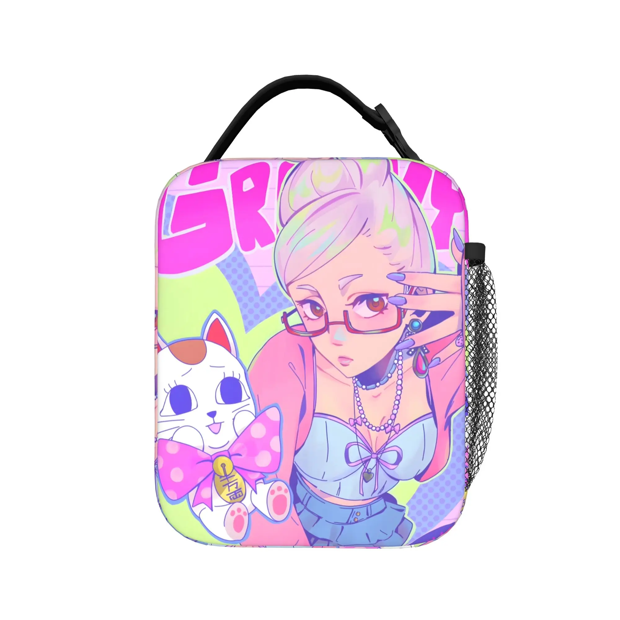 Dandadan Anime Thermal Insulated Lunch Bags for Work Turbo Granny Portable Bento Box Cooler Thermal Lunch Boxes