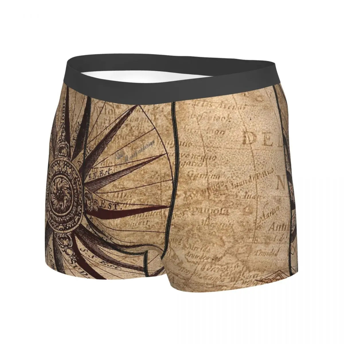 Old Compass Vintage Pirate Men's Underwear Boxer Briefs Shorts Panties Sexy Soft Underpants for Male Plus Size