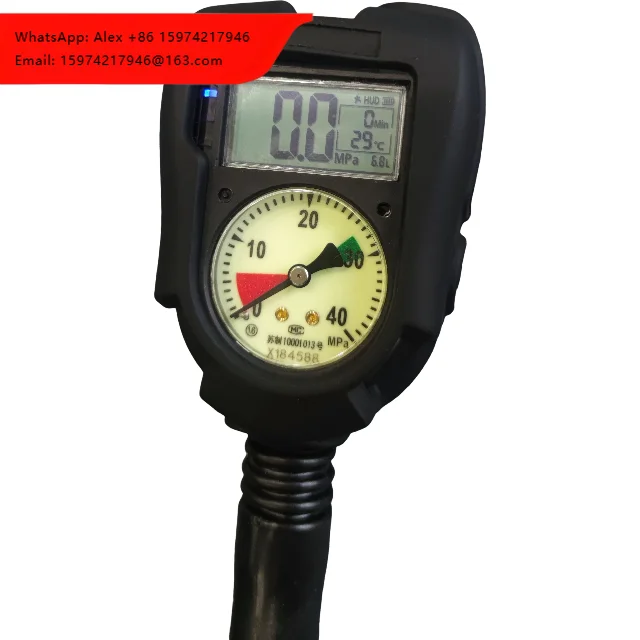 Portable 300 Bar Digital Pressure Gauge Connect SCBA Pressure Reducer For Fireman Easy Observe Cylinder Pressure