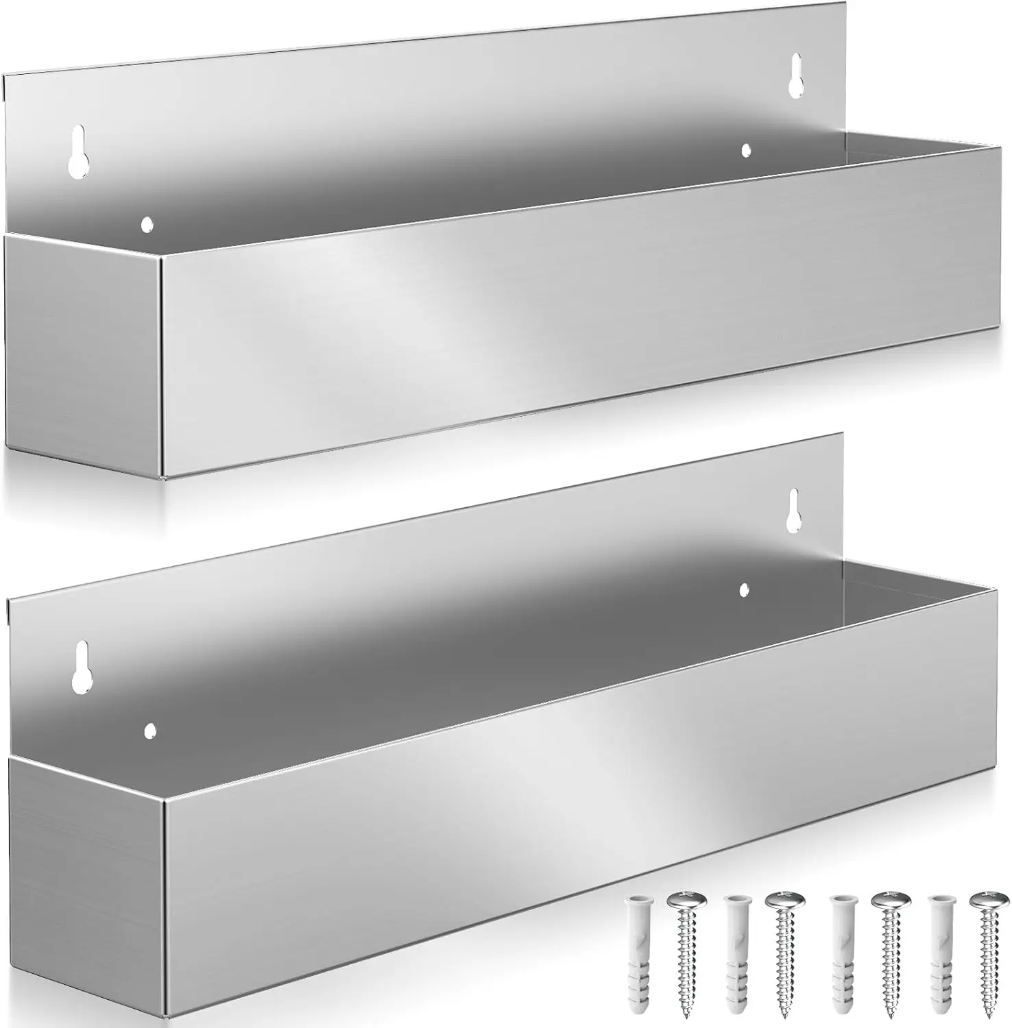 

Держатель для бутылок из нержавеющей стали, 22-дюймовый органайзер для бара, для алкоголя и принадлежностей, 2 шт.