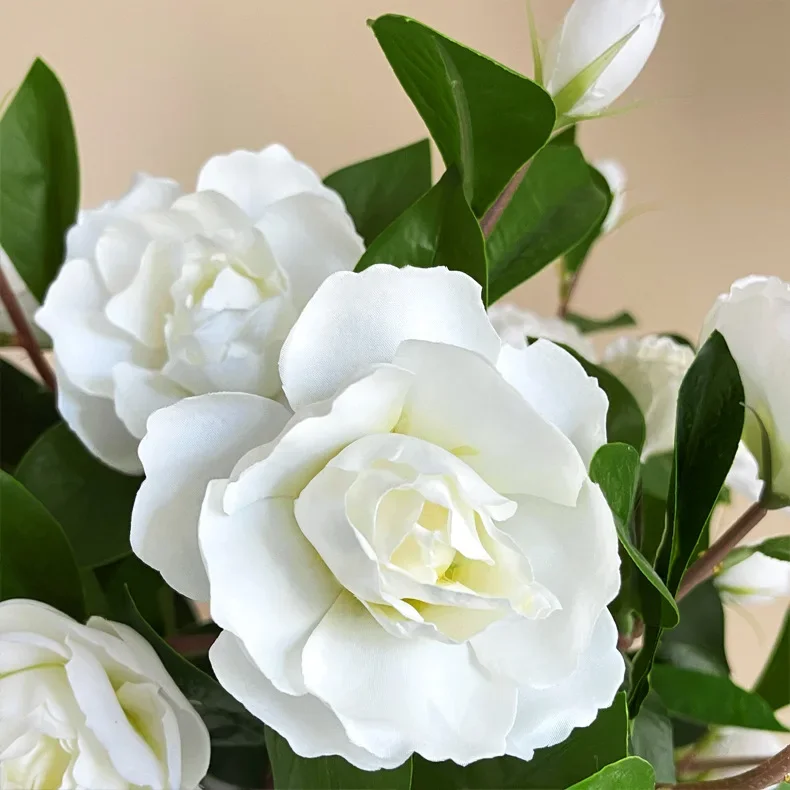 High-grade Simulated Gardenia Bouquet Artificial Flower Fake Plants Wedding Home Room Table Garden Decor Photobooth Prop