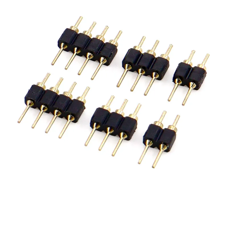 1000pcs 2.54mm Pitch Single Row Straight Round Pin Header Gold Plated 2P 3P 4P