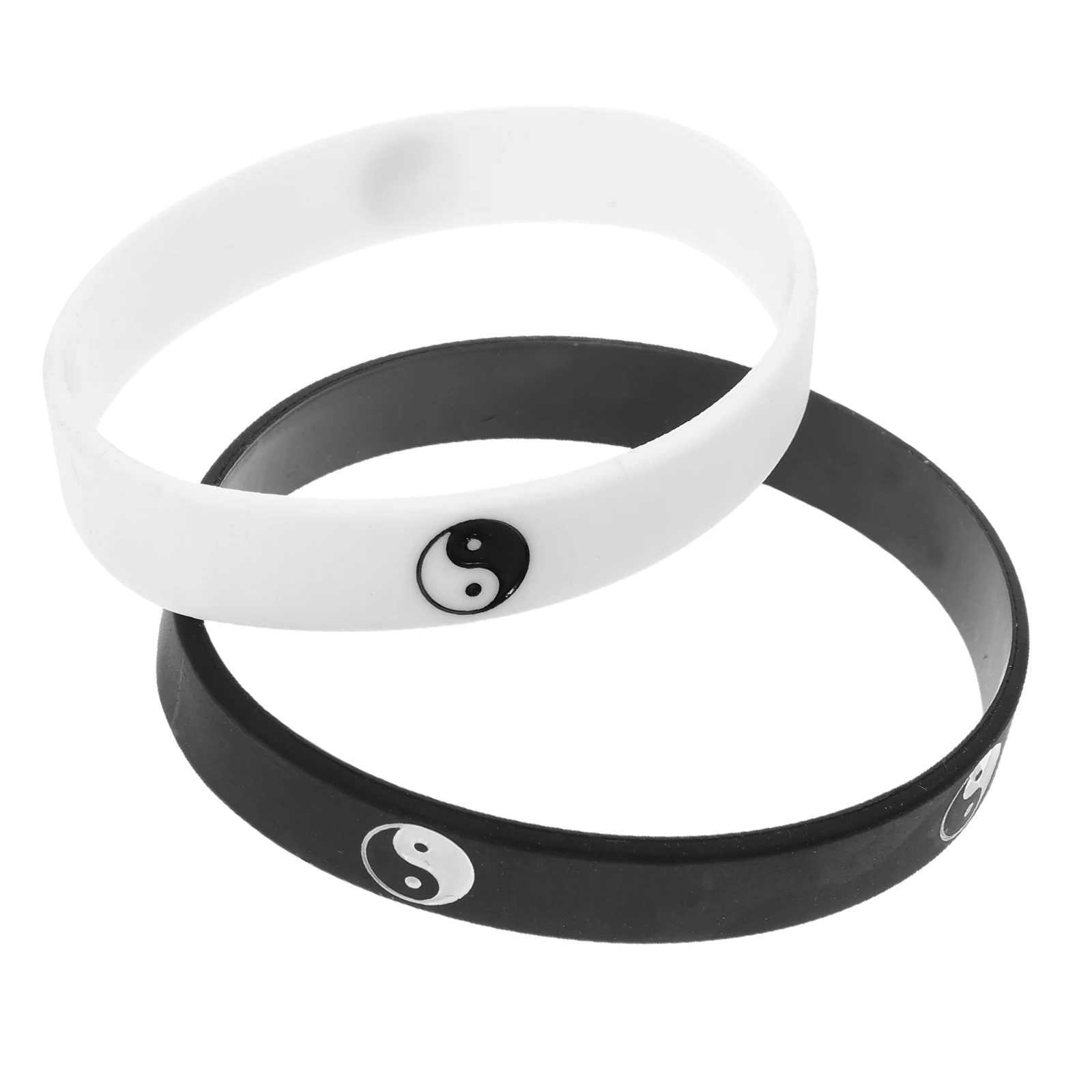 

2pcs Tai Chi Silicone Rubber Bracelets Yin Wristbands Couples Matching Men Accessories Jewelry