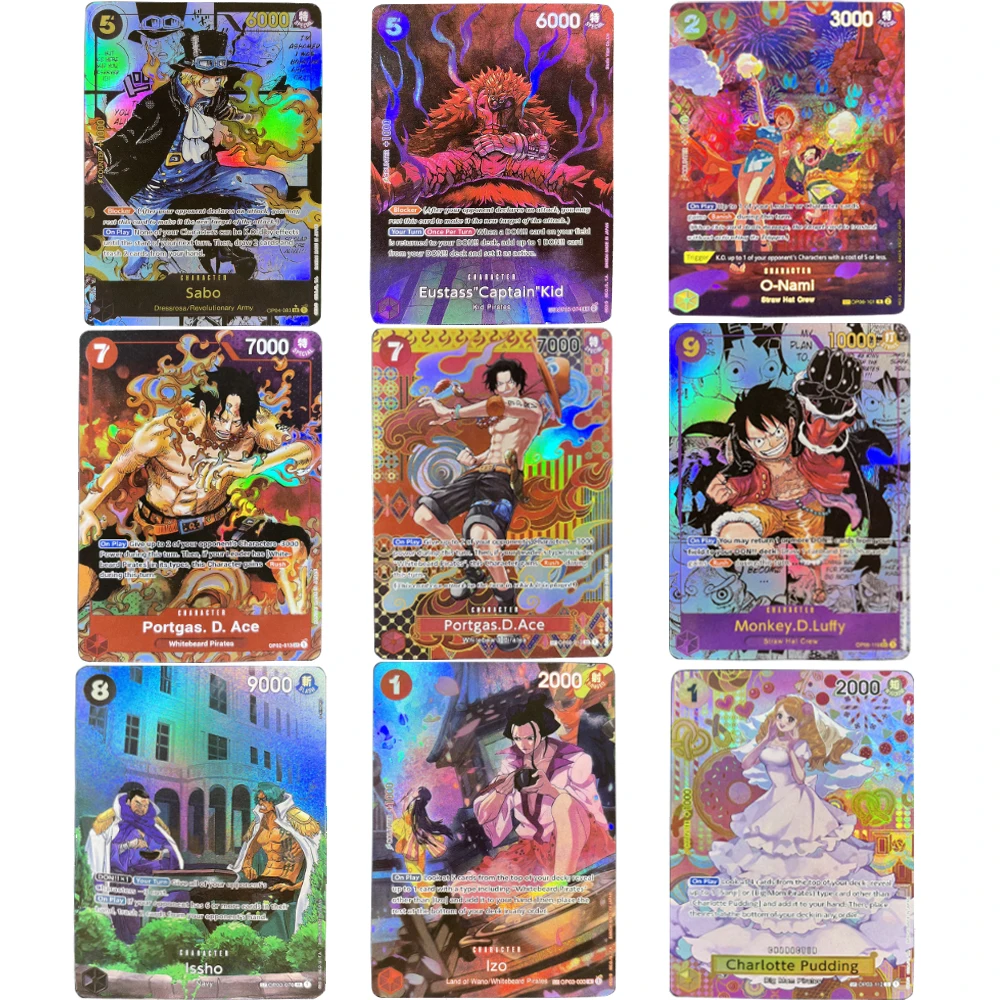

BANDAI OPCG Proxy Cards Game Card Luffy Nami Ace ONE PIECE Cards OP03 OP02 Cartoon Collection Cards Anime Trading Card
