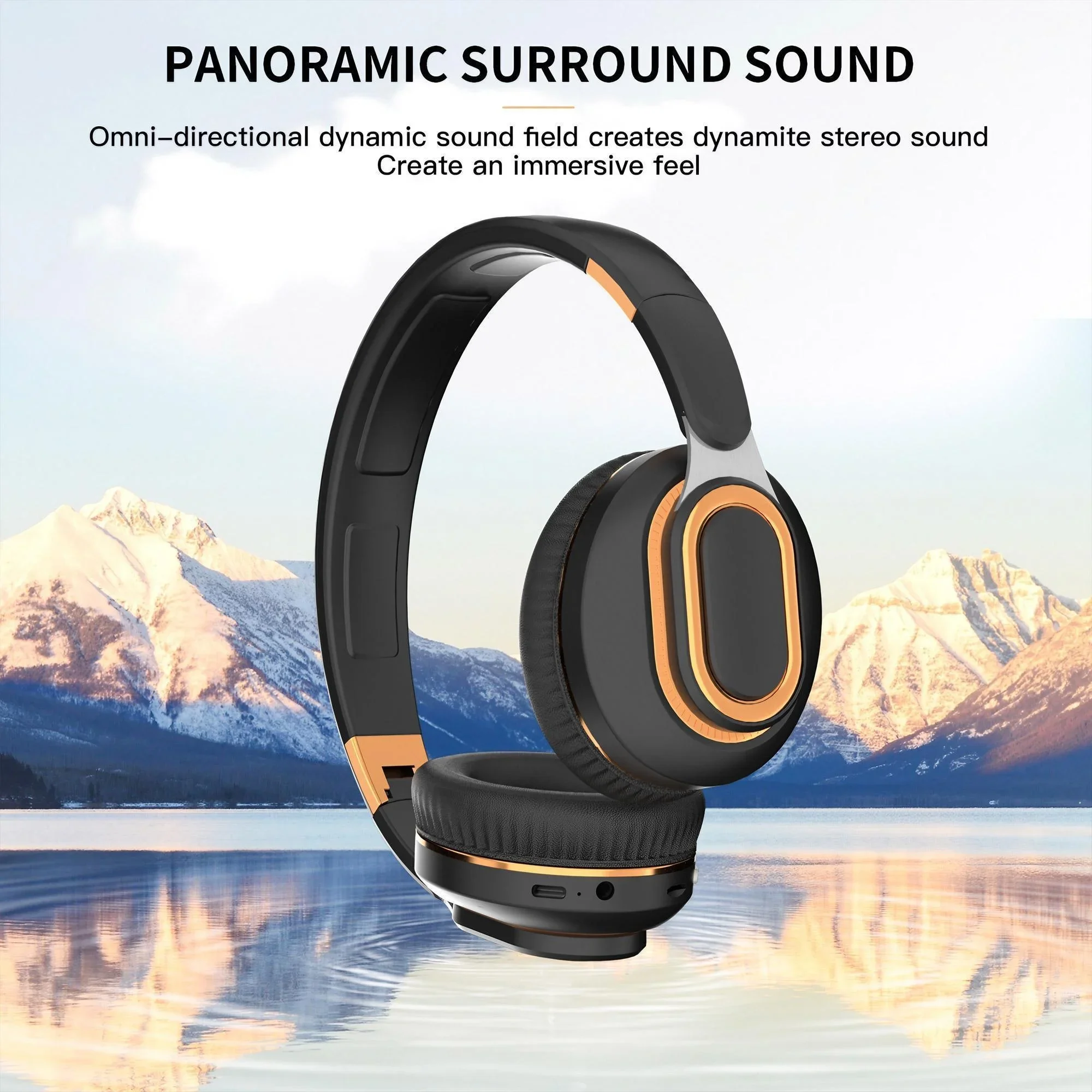 STONEGO 1PC Bluetooth Headset HIFI Sound with Mic Gaming Headset for Computer Music Portable Wireless Bluetooth Headset