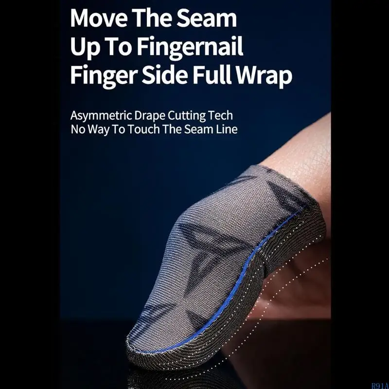 R91A P1 실버 클로스 플라이 디기 모바일 게임 손가락 슬리브 땀 방지 실버 천이 매우 얇은 재료 제로 터치 스크린