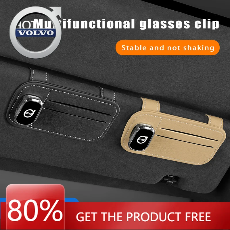 

Эмблемы 2026, новинка для Volvo, автомобильный солнцезащитный козырек, зажим для очков, чехол для хранения, аксессуары для Volvo XC60 V50 V40 XC90 S60 S40