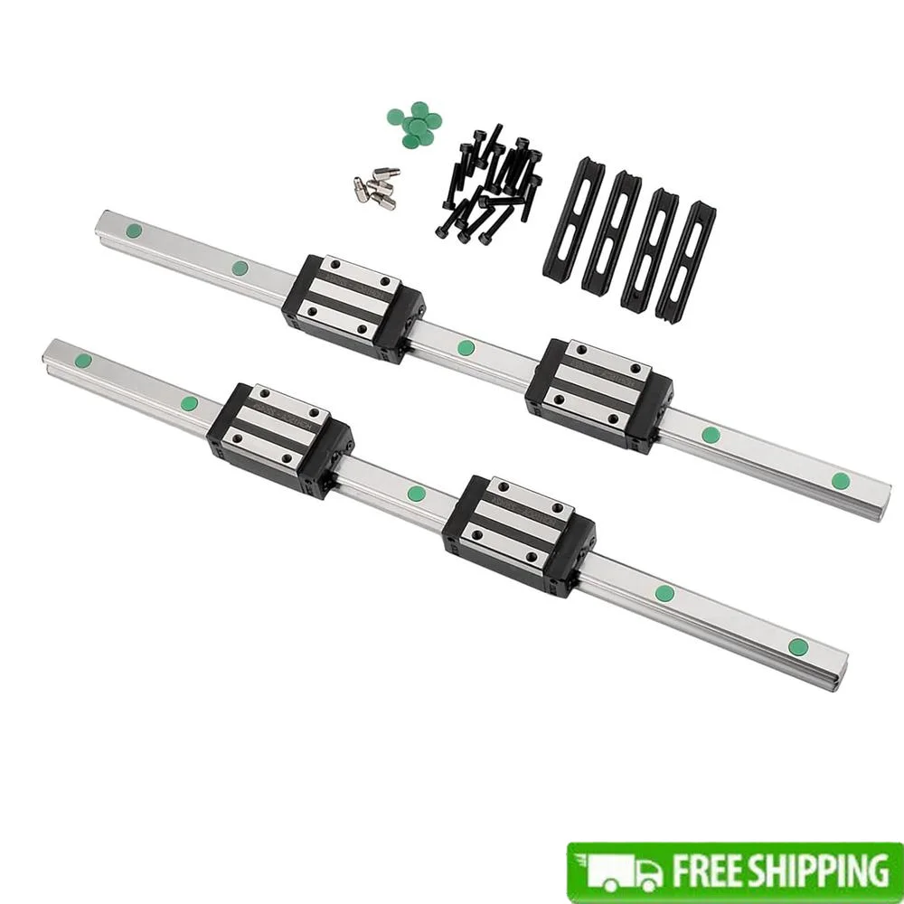 

400MM HGR15 Linear Guide Rail 2PCS with 4PCS HGH15CA Carriage Slider Blocks CNC Automation Machine