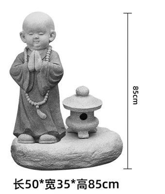 Japanese garden decoration stone carving little monk buddha statue monk water landscaping Chinese outdoor Zen decorations