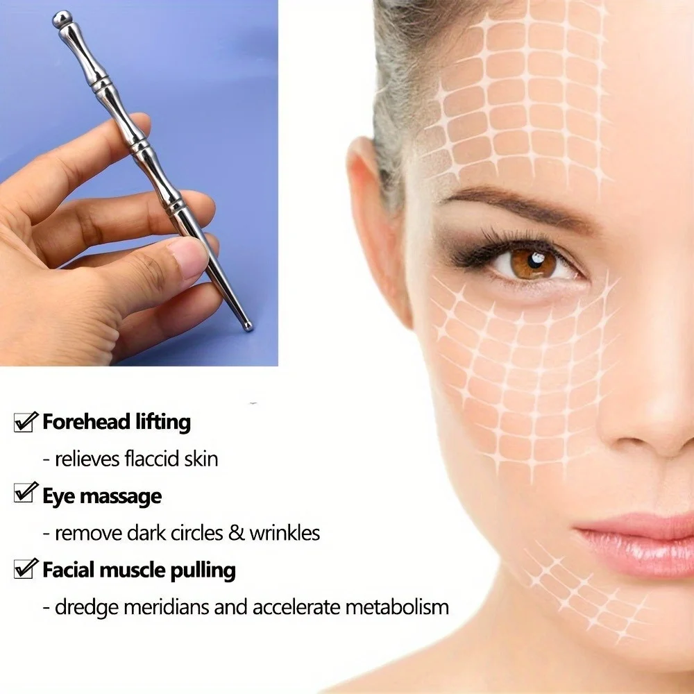 

1 шт., инструмент для ухода за лицом, точечный зонд, ручка-массажер для лица, рефлексотерапия, массажный инструмент, выдвижная ручка для акупунктуры