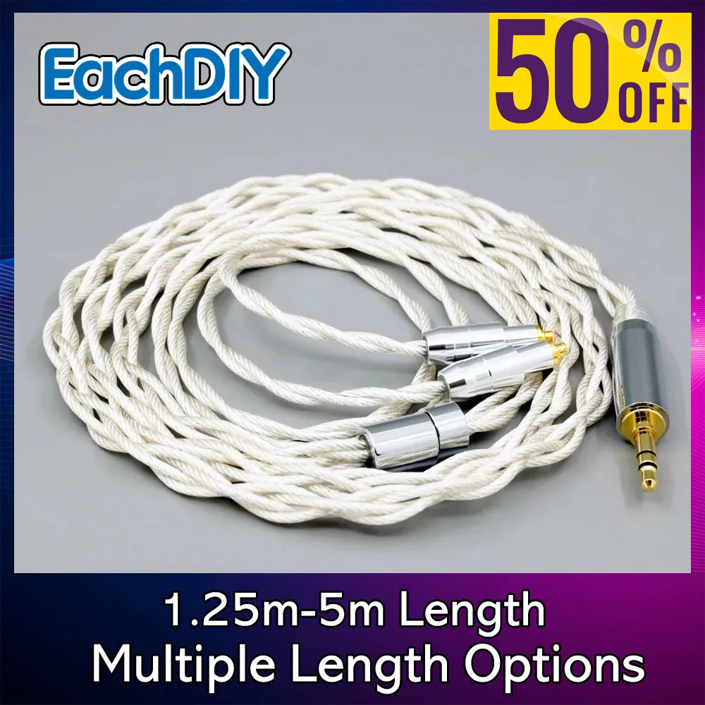 Graphene 7N OCC ชุบเงินประเภท 2 สายหูฟังสําหรับ Shure SRH1540 SRH1840 SRH1440 4 core 8136