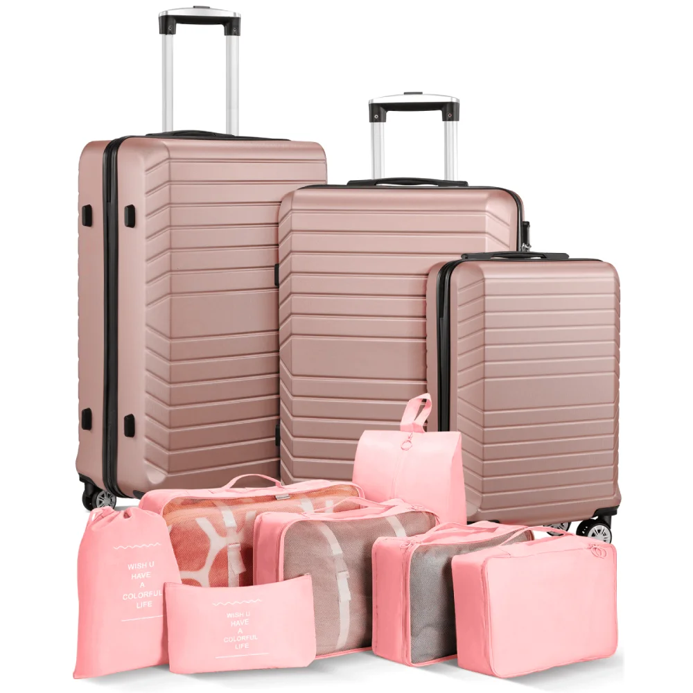 3 Piece Luggage Sets with 7 PCS Organizer Bags for kinds of travel