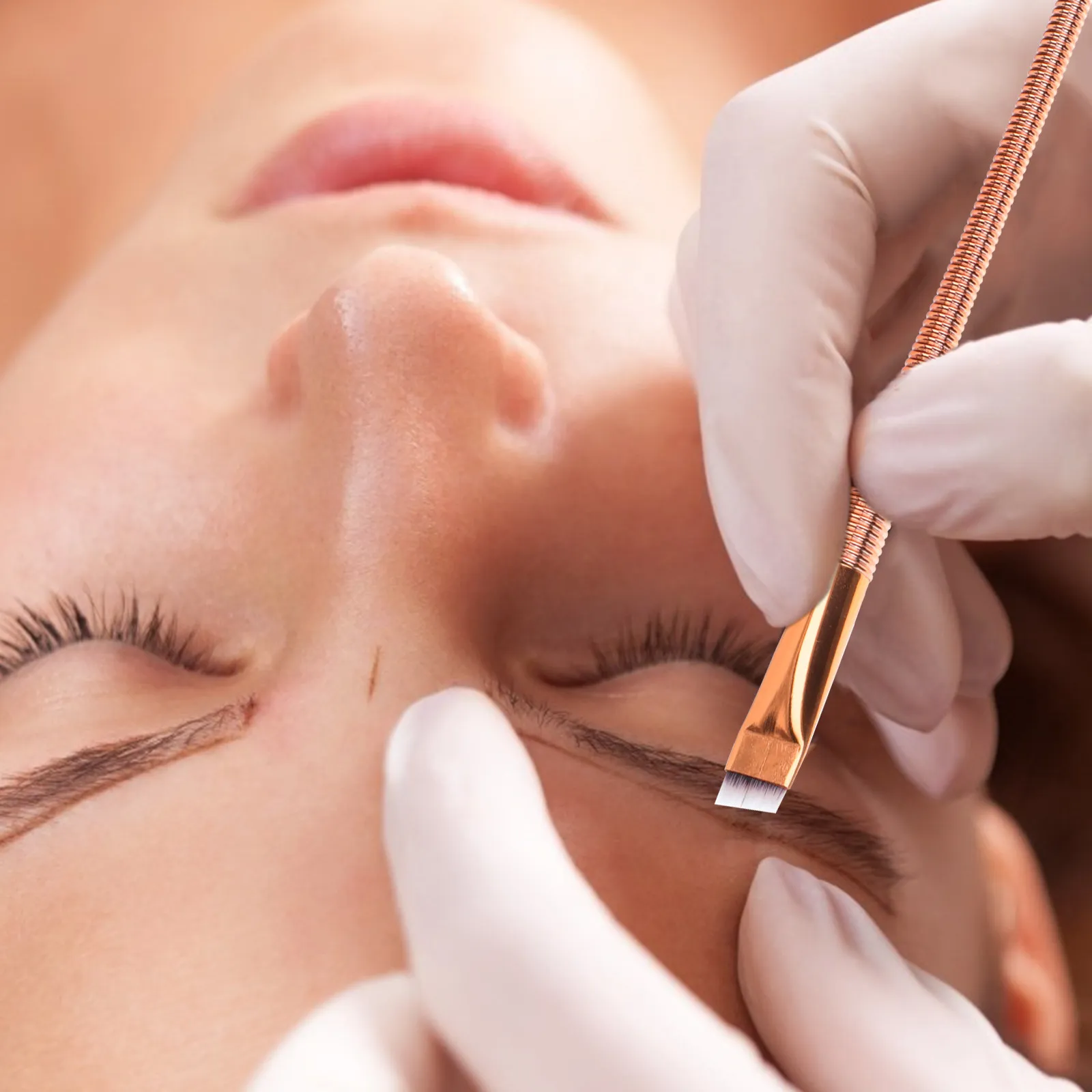 2Pcs Thin Eyeliner Brushes Flat Oblique Dual-Use Eye Makeup Tool Eyebrow Brush Practical Brush Eyeliner Makeup Tool