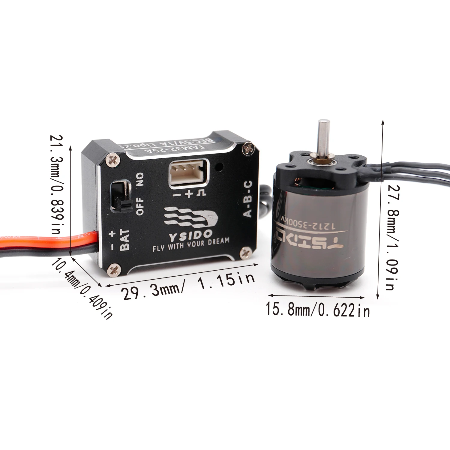 YSIDO 1212 3500KV Motore Brushless FAM32 25A ESC 2S BEC 5V/1A per 1/18/ 1/24 1/28 RC Mini Auto Arrampicata Drift TRX4M Parti di Aggiornamento