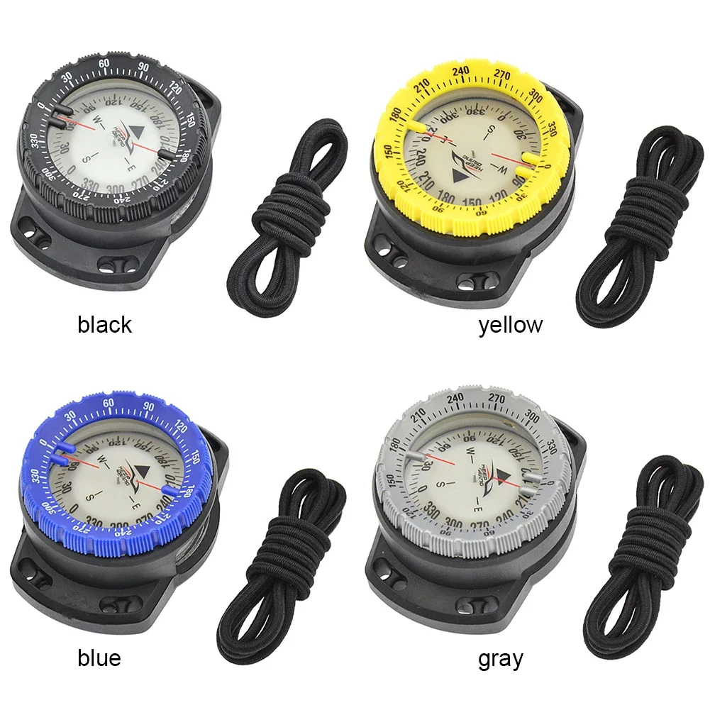 

50m Portable Underwater Navigation Compass Waterproof Luminous Dial Wrist Strap Compass Diving Camping