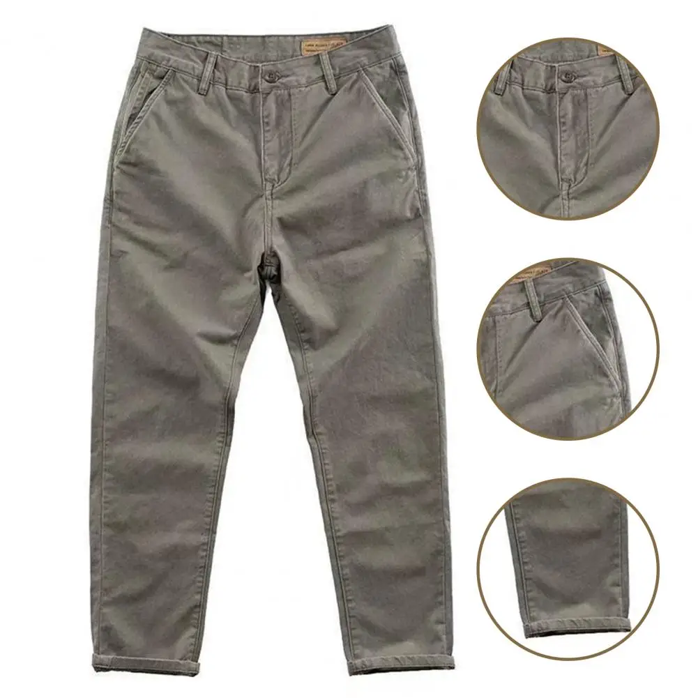 Men Work Trousers Solid Color Mid Waist Work Electric Welding Work Men Work Trousers   Cargo Pants  Men Clothes