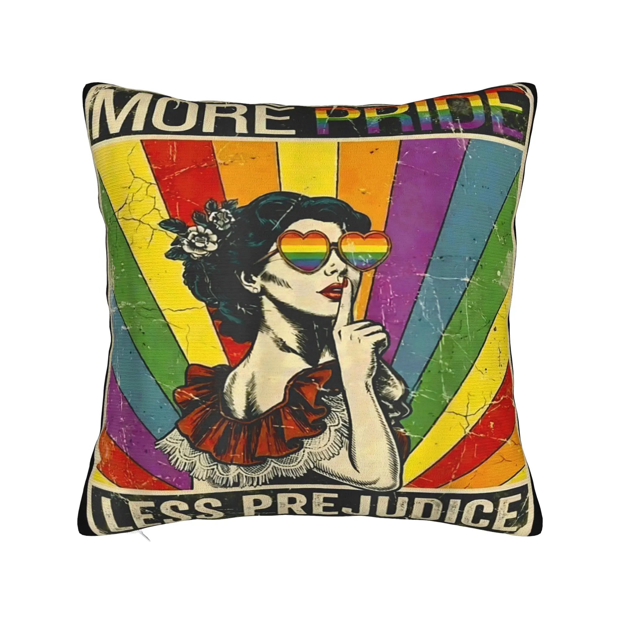 Decorative Pillow Cover More Pride Less Prejudice  Merch Home  Throw Pillow Case Cover Zippered Multiple Sizes