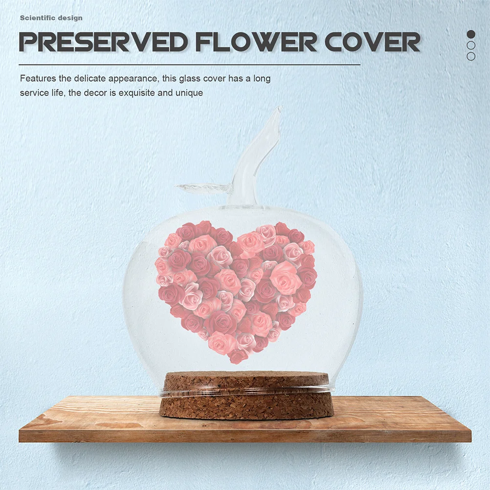 

Glass Dome Decorative Apple Cover Clear Bell Jar Protector Mantel nament Creative Craft Vase Desktop Decor Micro Landscape