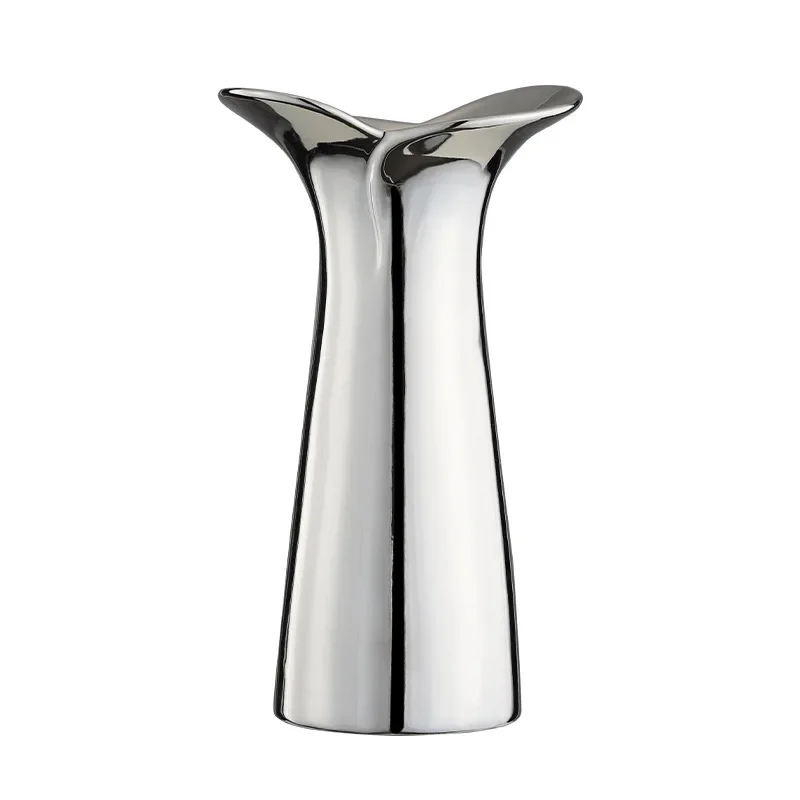 

Nordic light luxury electroplated silver petals, small vase ornaments, home dining table decoration