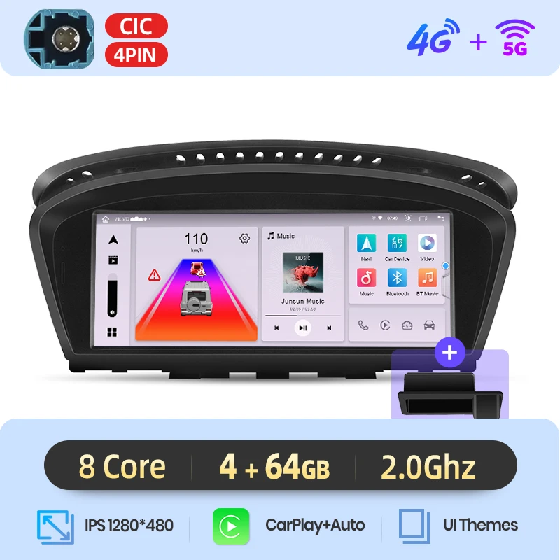 Junsun Draadloze Carplay Auto Radio Multimedia Voor BMW 5 Serie E60 E61 E63 E64 E90 E91 E92 E93 CCC CIC 4G GPS Navigatie