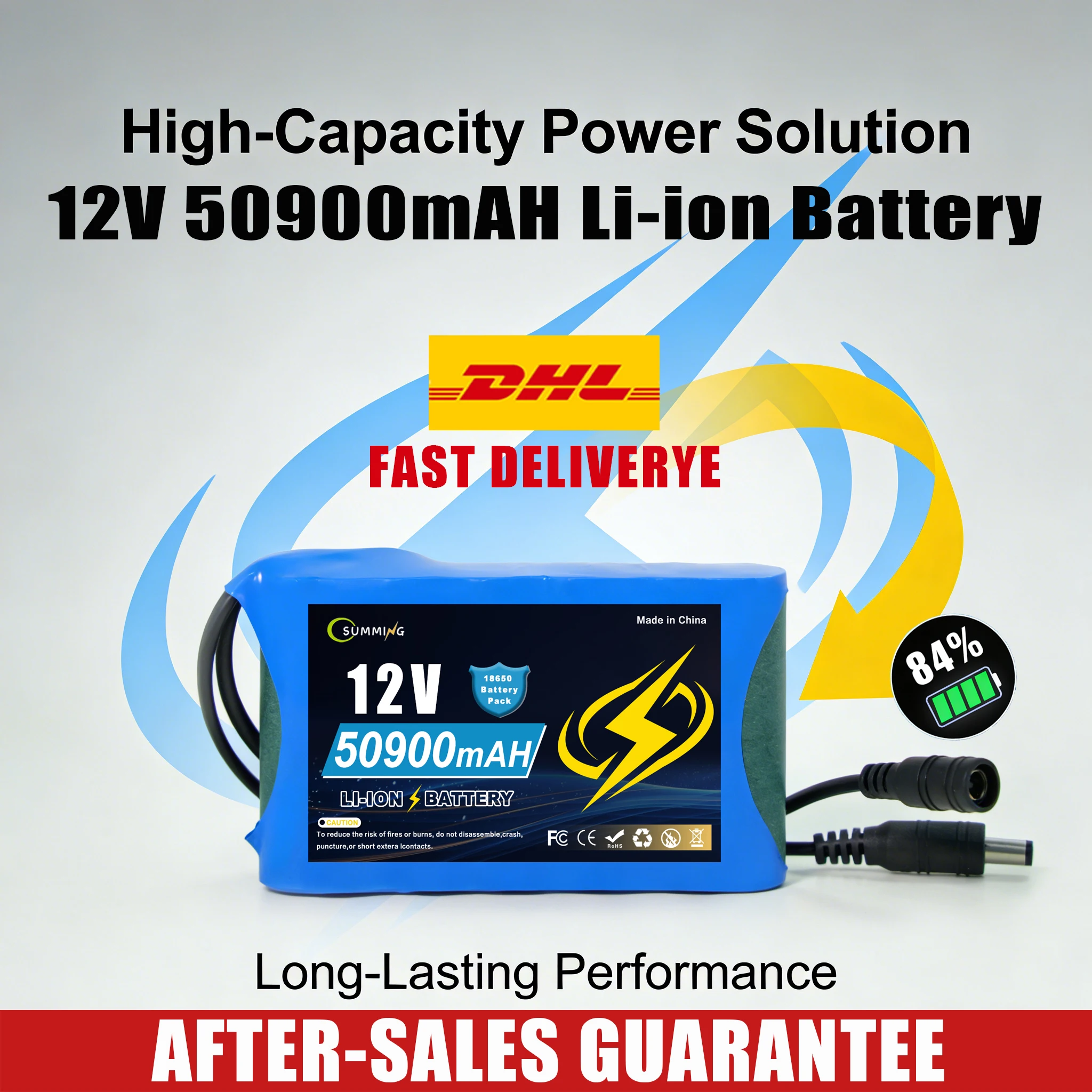

3S2P 12.6V 50900mAh Li-ion Аккумуляторная батарея 12В 50.9Ач с зарядным устройством постоянного тока, защита от перезаряда/переразряда Защита