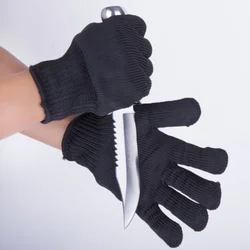 Anti Cut Proof Gloves Hot Sale Black EN388  Anti-cut Level 4 Safety Work Gloves Cut Resistant Gloves for Butcher Worker